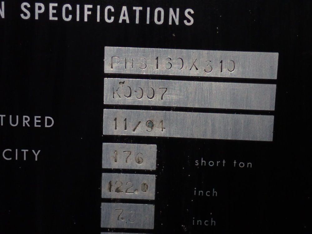 Komatsu 122" X 176 Ton 1994 Komatsu Phs 160x310 Press Brake - Phs 160x310