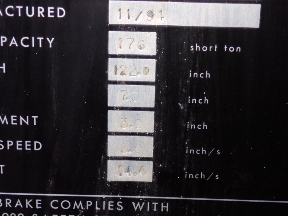 Komatsu 122" X 176 Ton 1994 Komatsu Phs 160x310 Press Brake - Phs 160x310