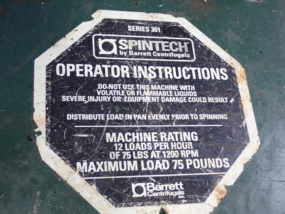 Barrett Centrifugals Inc 20 1/2"x18" Centrifuge / Chip Spinner - 301