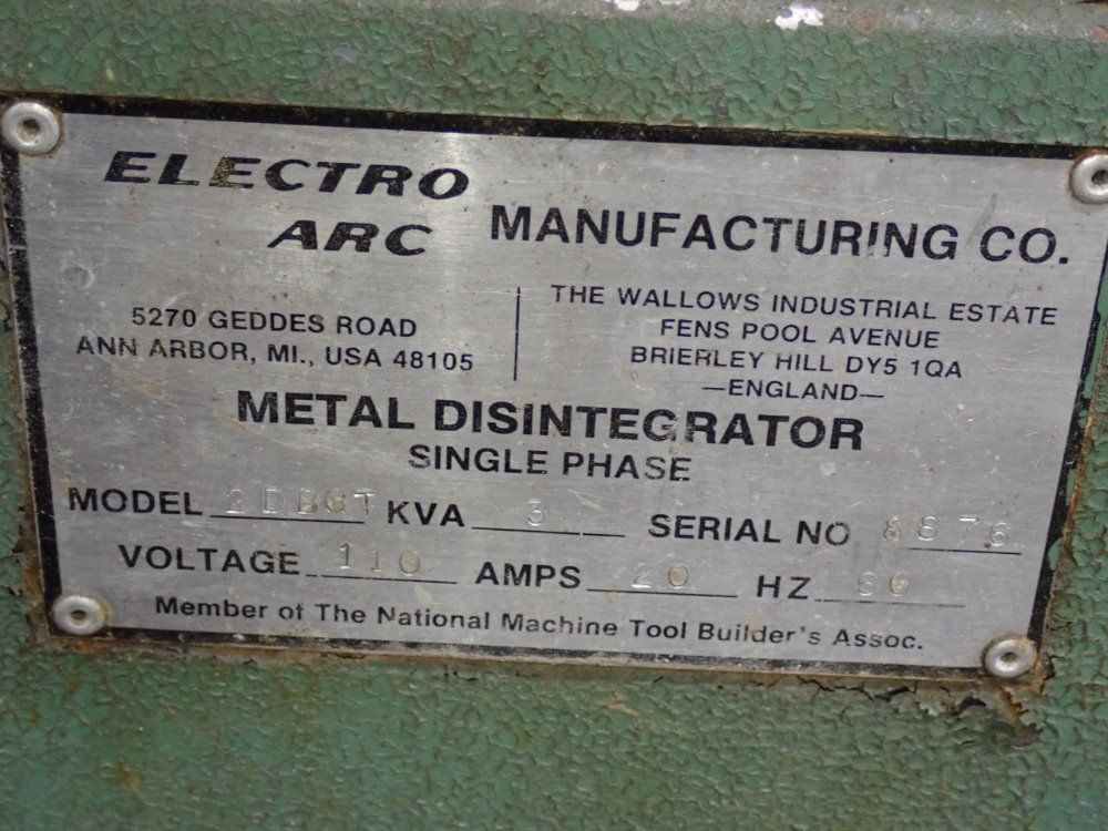 Electro Arc Manufacuring Co Metal Disintegrator - 2dbot