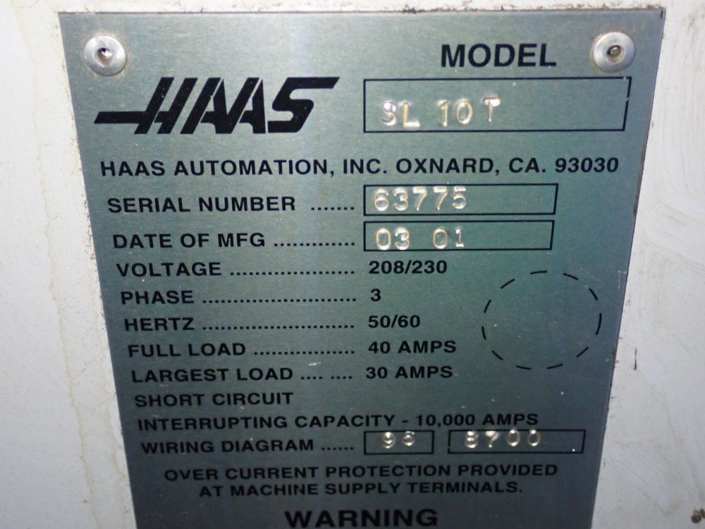 Haas Cnc Lathe - Sl-10t