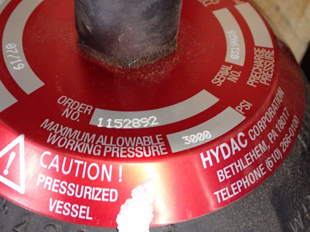 Hydac Nitrogen Gas Bladder Accumulator - Sb330-20a1/1126-2100