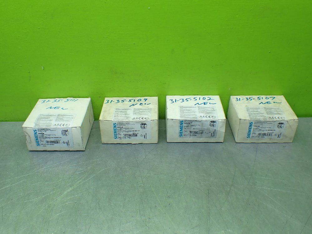 Siemens 4pcs Overload Relay Lot. 3ru1126-4ab0, 3ru1116-1fb0, 3ru1116-0fb0, 3ru1116-1bb0 - 3ru1126-4ab0
