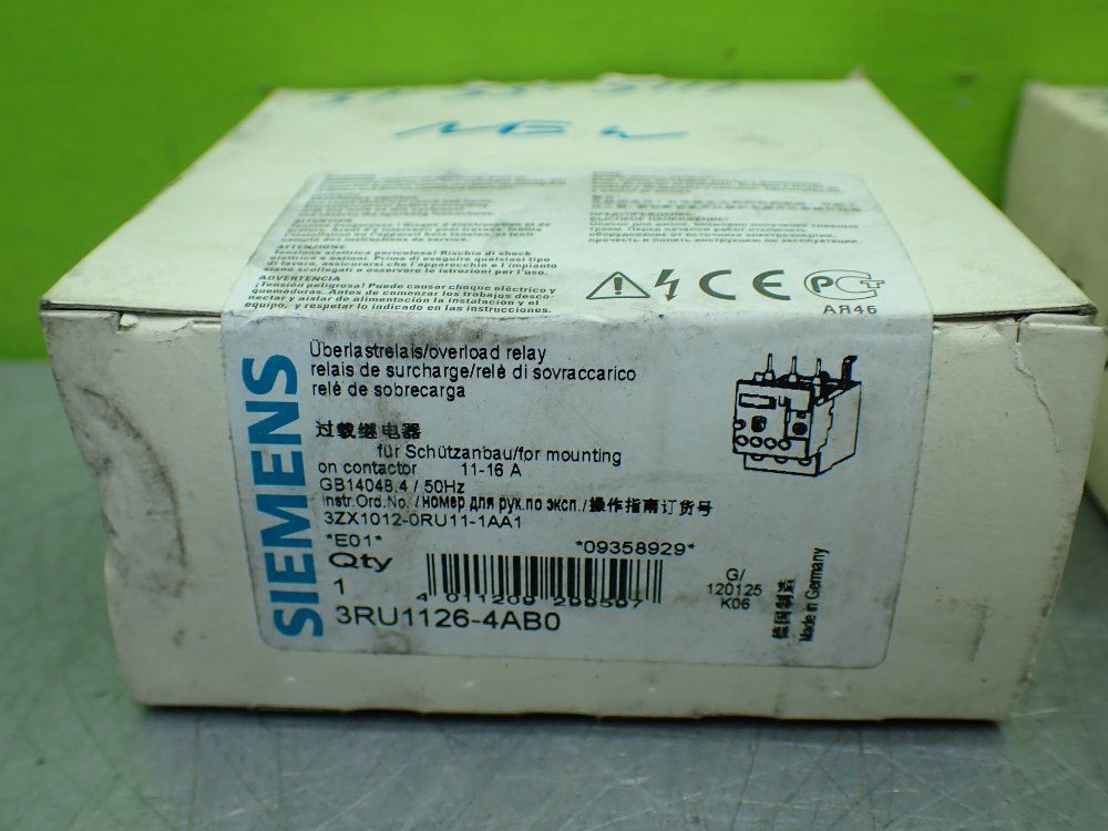 Siemens 4pcs Overload Relay Lot. 3ru1126-4ab0, 3ru1116-1fb0, 3ru1116-0fb0, 3ru1116-1bb0 - 3ru1126-4ab0