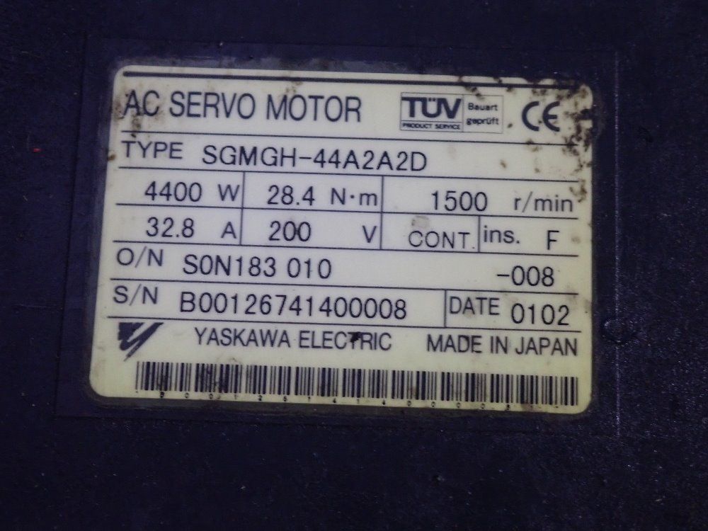 Yaskawa 4400 Watt Servo Motor - Sgmgh-44a2a2d