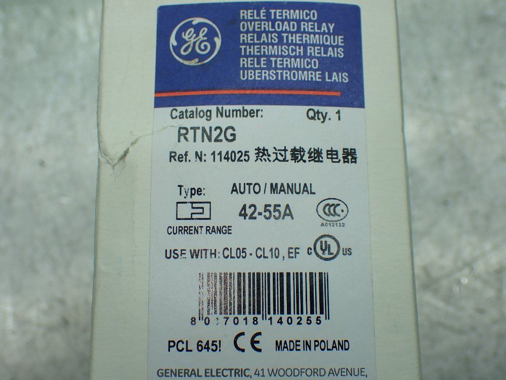 General Electric Overload Relay. - Tn2g