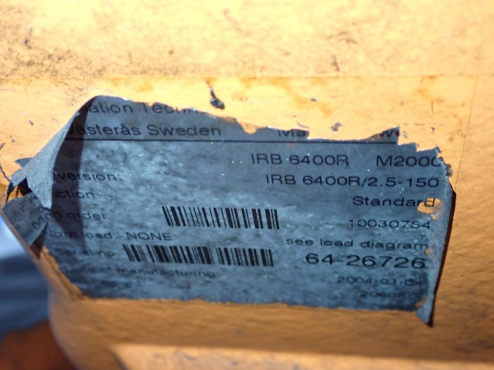 Abb 2004 Abb Irb 6400r M000 Robot - Irb 6400r M000