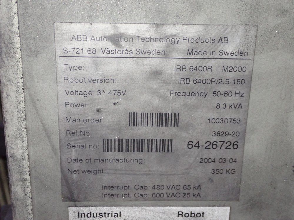 Abb 2004 Abb Irb 6400r M000 Robot - Irb 6400r M000