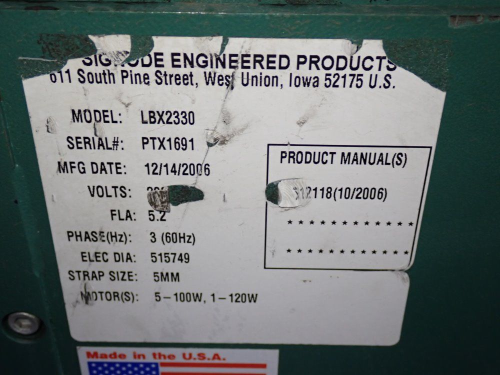 Signode 32"x20" Strapper - Lbx2330