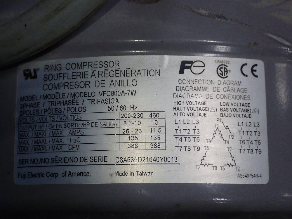 Ring Company 8.7-10 Hp Vfc800a-7w Vacuum Pump - Vfc800a-7w