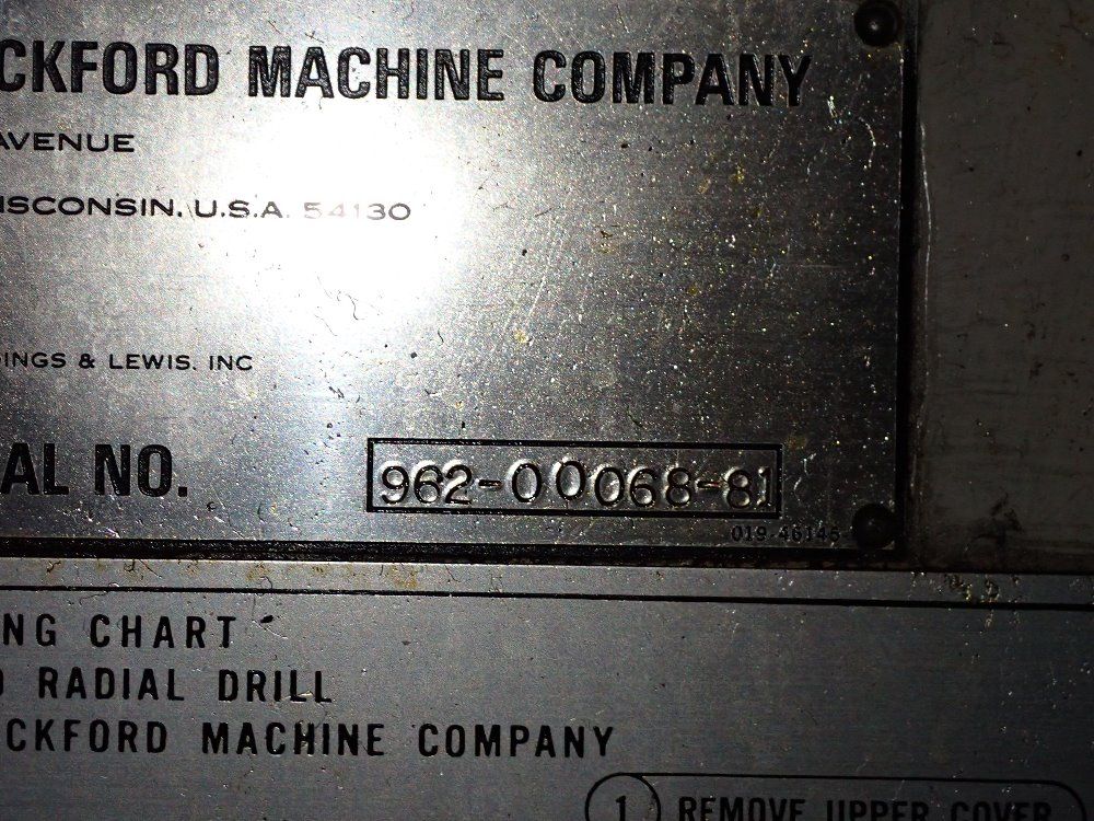 Giddings & Lewis 14" Column X 8' Arm Radial Arm Drill