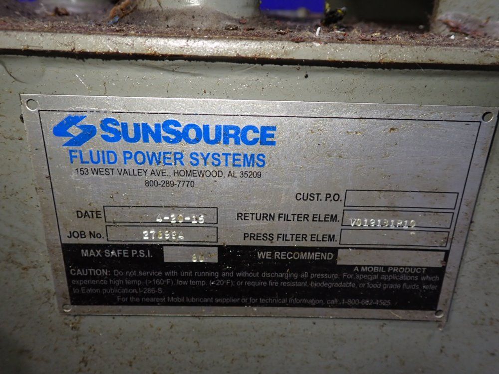 Sun Source Fluid Power Systems 2 Hp Hydraulic Unit - 278994
