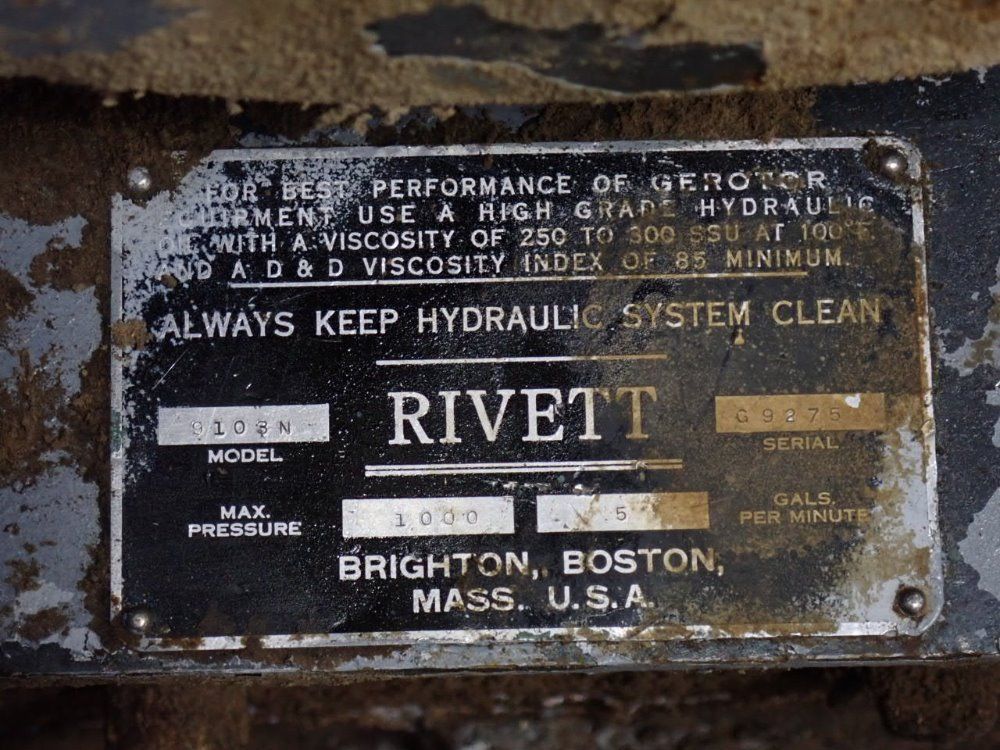 Rivett 3 Hp Hydraulic Unit - 9103n