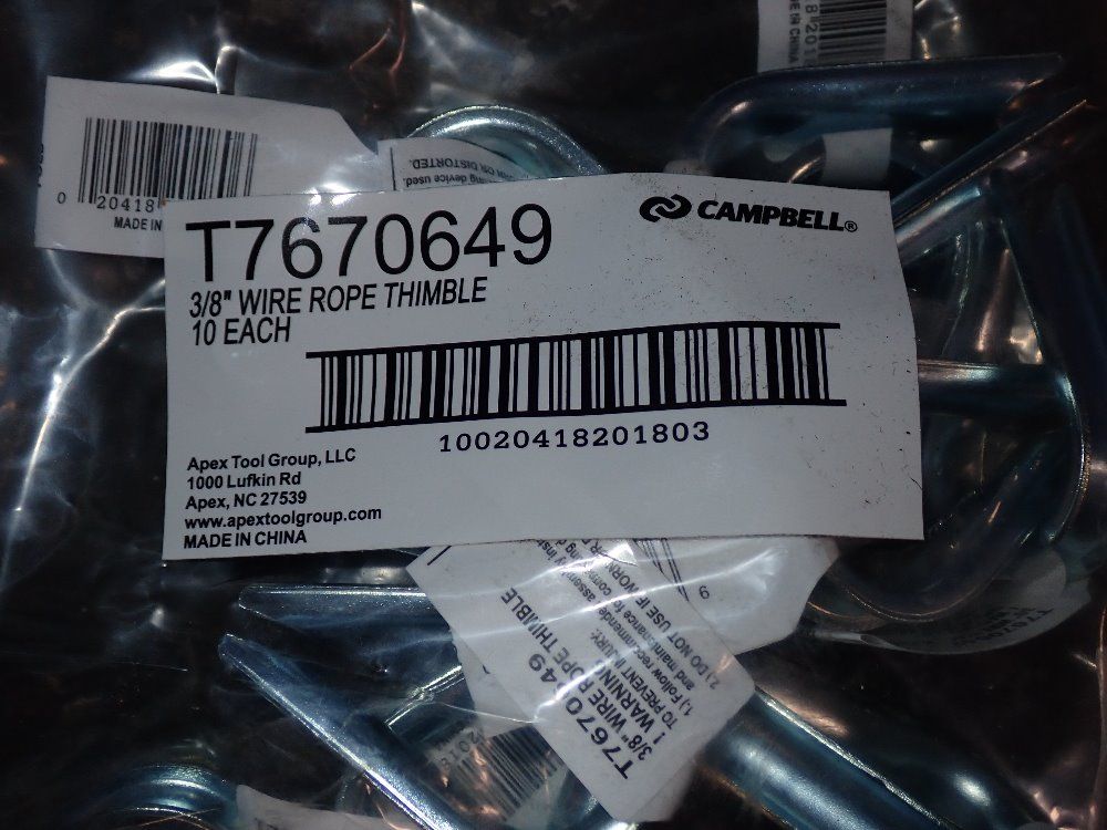 Campbell Apex 3/8" Wire Rope Thimbles - T7670649
