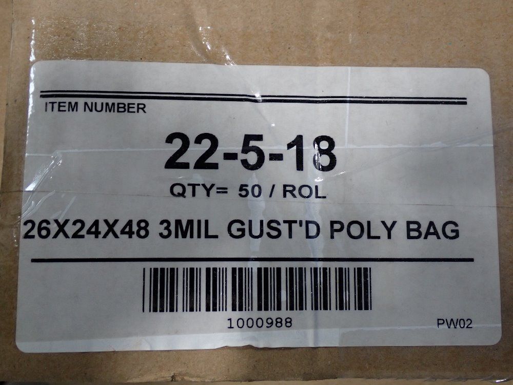 26" X 24" X 48" Plastic Bags - 22-5-18