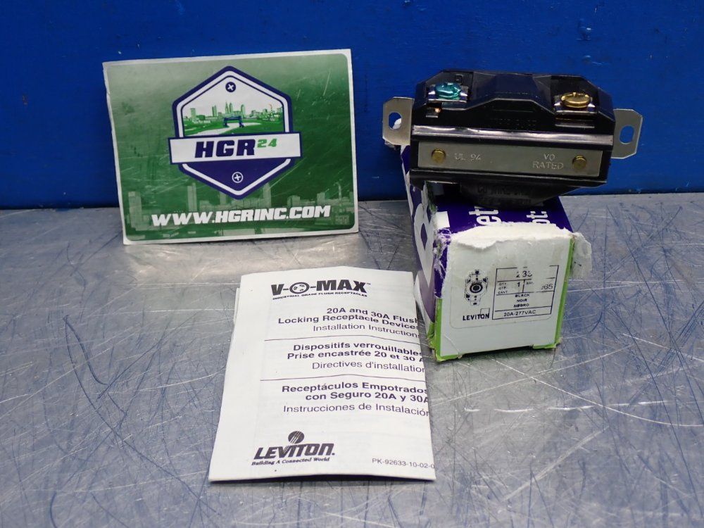 Leviton Industrial Grade Flush Mount Locking Receptacle - L7-20