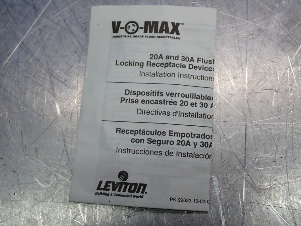 Leviton Industrial Grade Flush Mount Locking Receptacle - L7-20