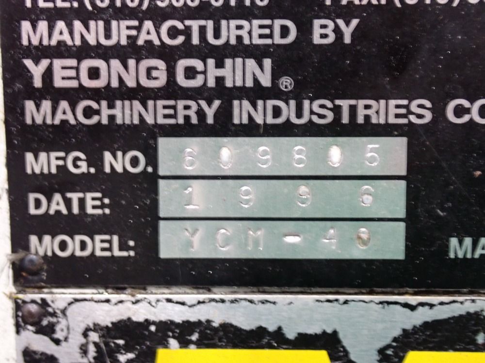 Supermax 8" X 42" Table 1996 Supermax Ycm-40 Cnc Vertical Mill - Ycm-40