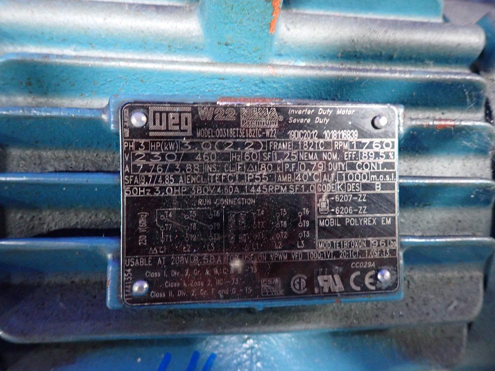 Weg 3 Hp Motor - 00318et3e182tc-w22