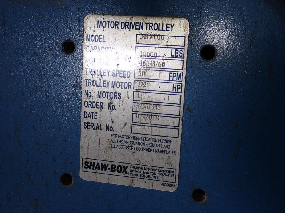 Shaw-box 5 Ton 2018 Shaw-box 5 Ton Electric Hoist - 80l05030s10