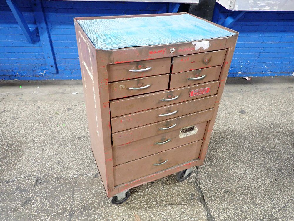 Proto 16"x10" Small Drawers, 16"x22" Large Drawers 9 Drawer Mobile Tool Cabinet