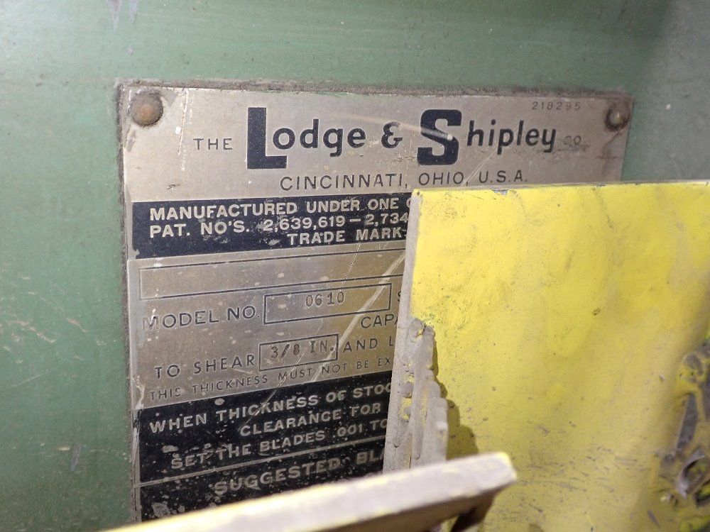 Lodge & Shipley 3/8" X 123" 0610 Shear - 0610