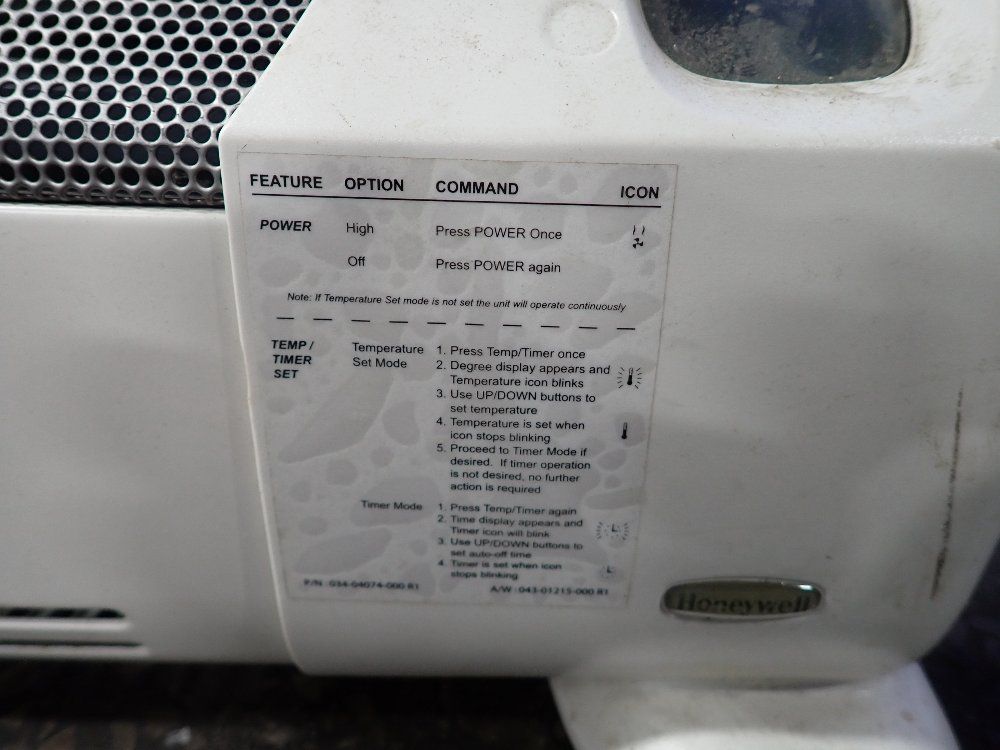 Honeywell Heater - 034-04074-000r1