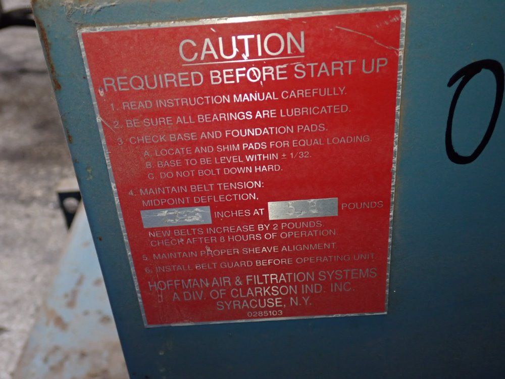 Hoffman 50 Hp 38304c Centrifugal Blower - 38304c