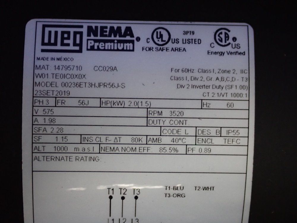 Baldor Reliance 2 Hp 2 Hp Motor - 00236et3hjpr56j-s