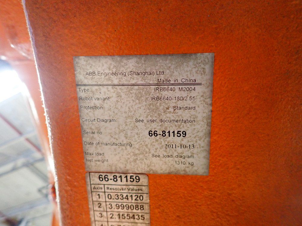 Abb 2011 Abb Irb6640 M2004 Robot - Irb6640 M2004