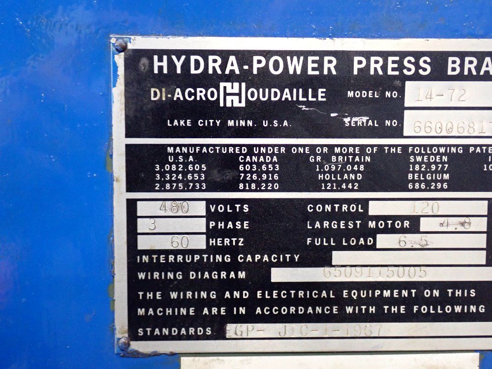 Di-acro 72" 72" Press Brake - 14-72