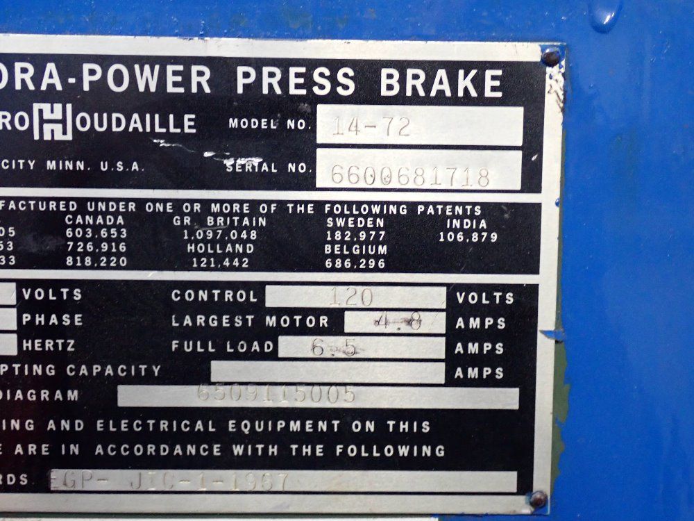 Di-acro 72" 72" Press Brake - 14-72