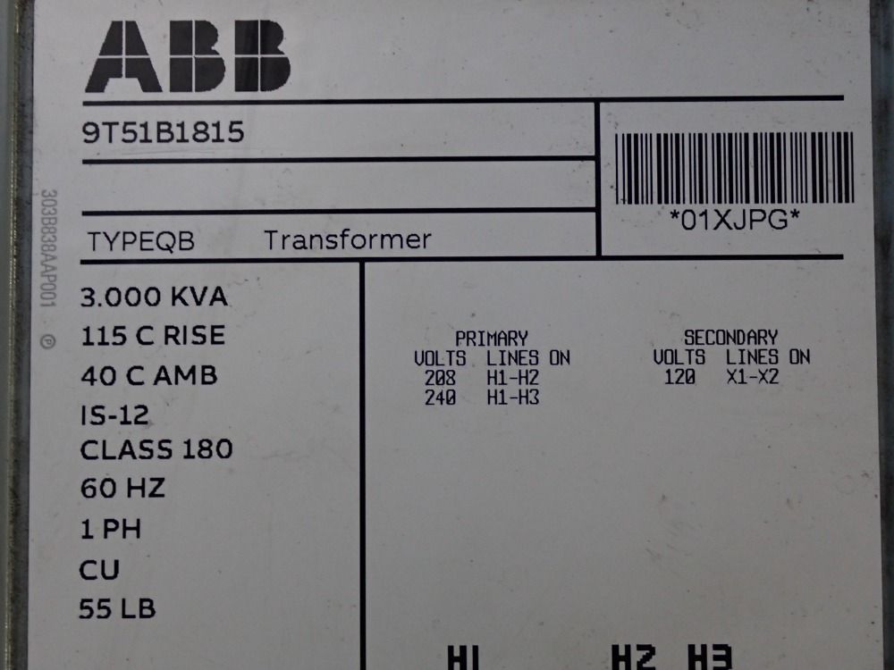 Abb 3 Kva Transformer - 9t51b1815