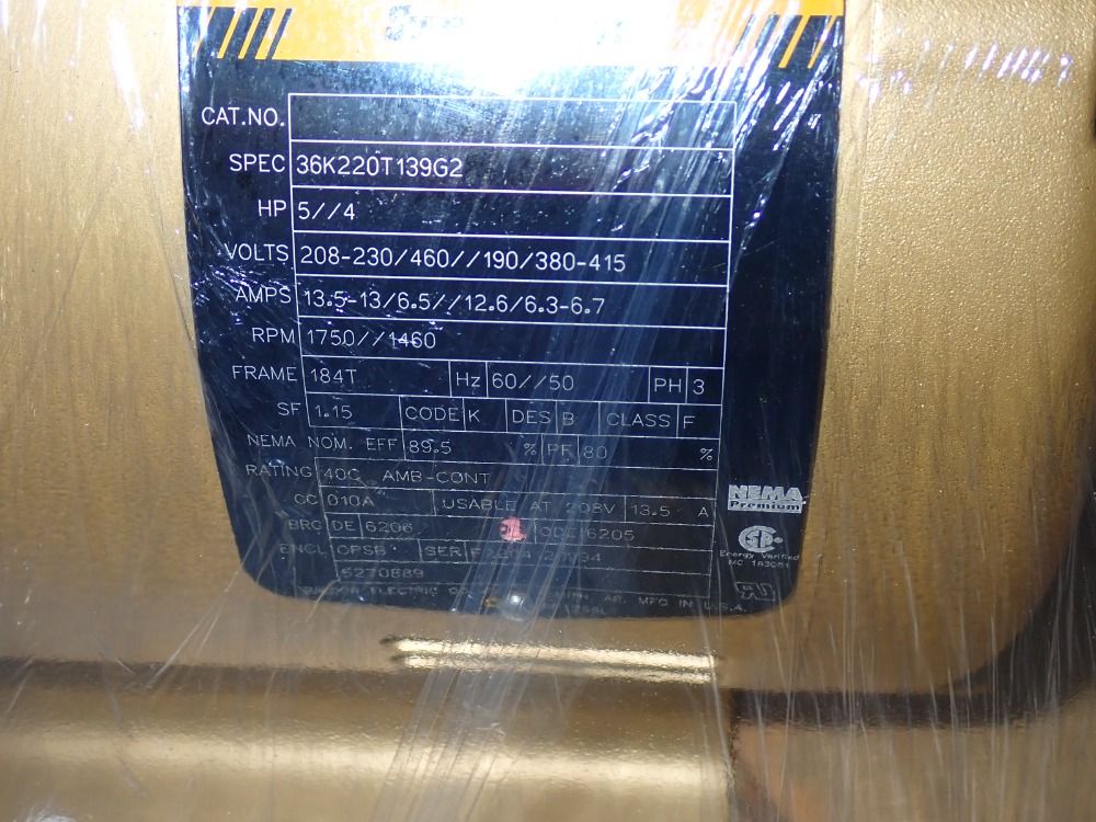 Baldor 5//4 Hp Motor - 36k220t139g2
