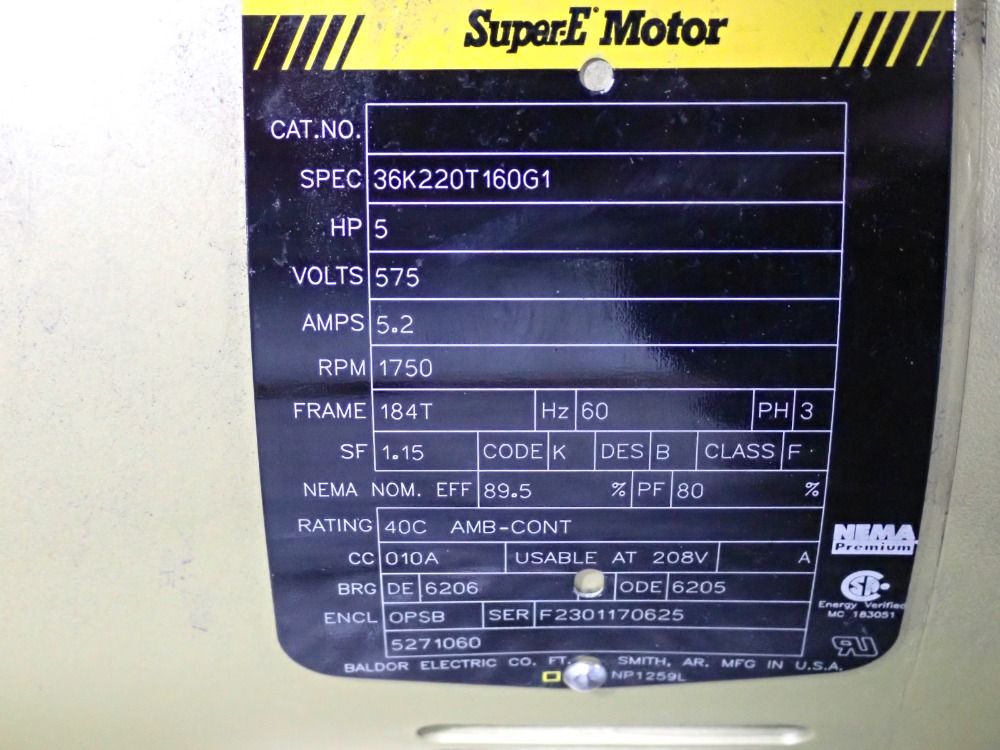 Baldor 5 Hp Motor - 36k220t160g1