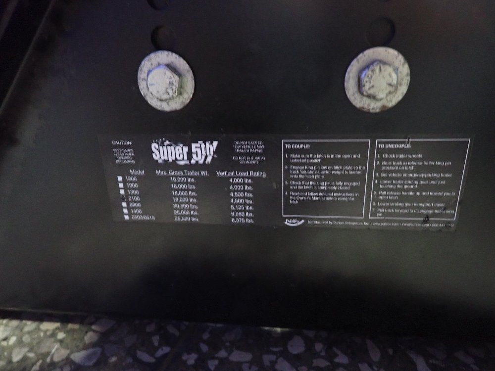 Pullrite 18,000 Lbs 5th Wheel Hitch - 2100