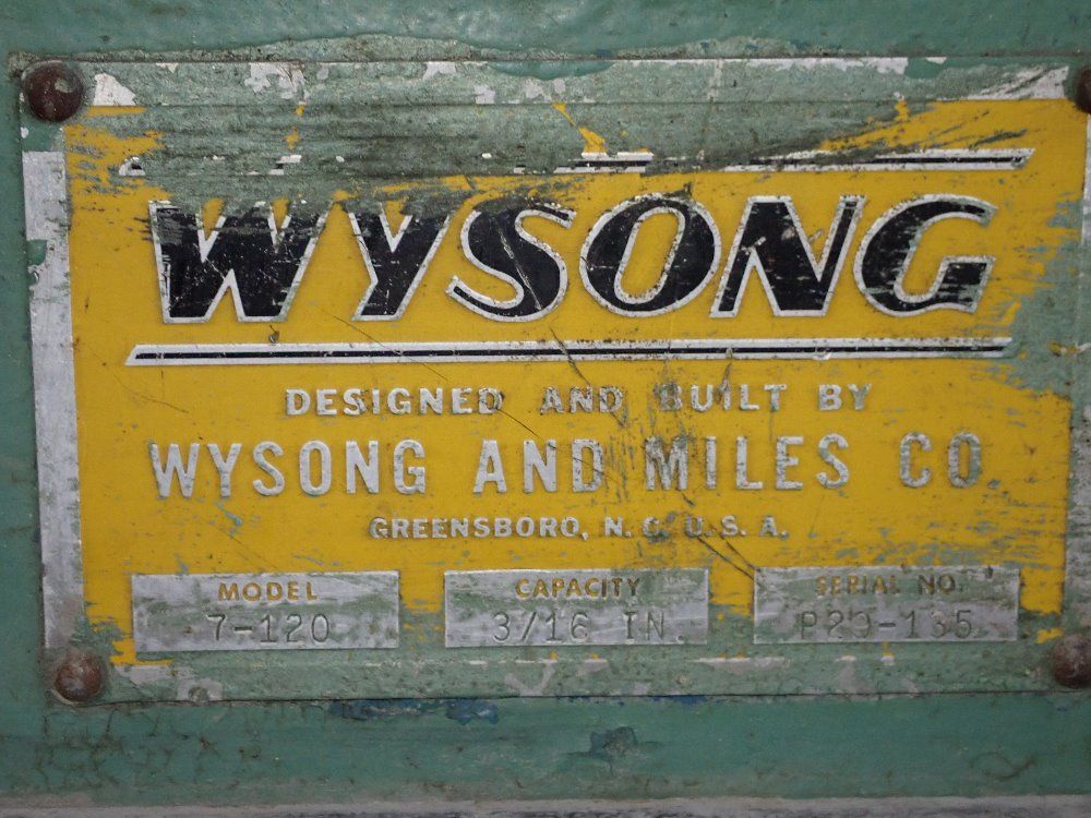 Wysong 3/16" X 120" 7-120 Shear - 7-120
