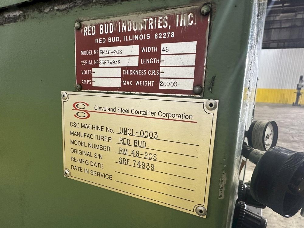 Red Bud 20,000 Lbs X 48" Coil Reel Uncoiler & Car - Rm48-20s