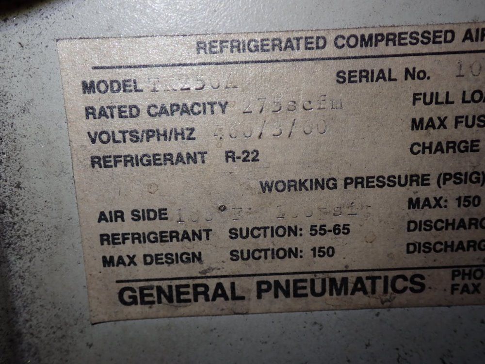 General Pneumatics Air Dryer - Tk 250 A